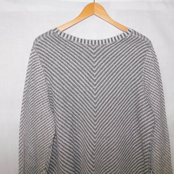 Banana Republic Womens XL Gray Jacquard Chevron Stripes cotton Sweater - Picture 9 of 12